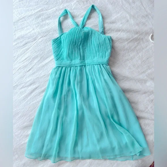 J. Crew | Dresses | Jcrew Turquoise Chiffon Twist Front Dress
